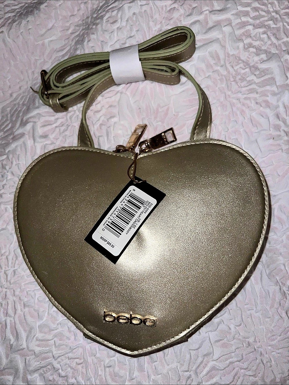 Bebe Malou Heart Crossbody Bag Gold